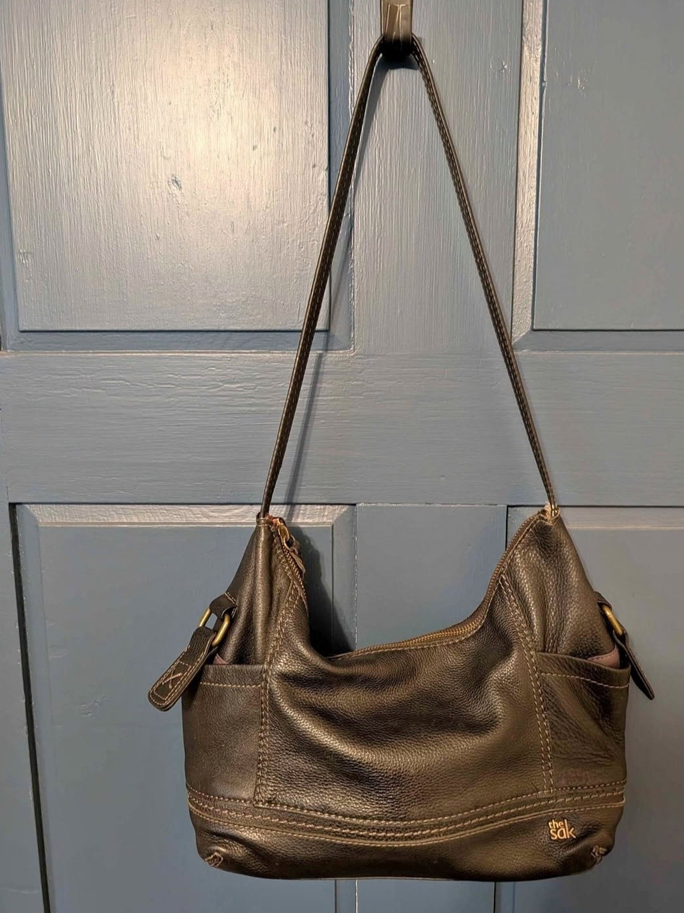 The Sak Brown Leather Hobo Shoulder Bag